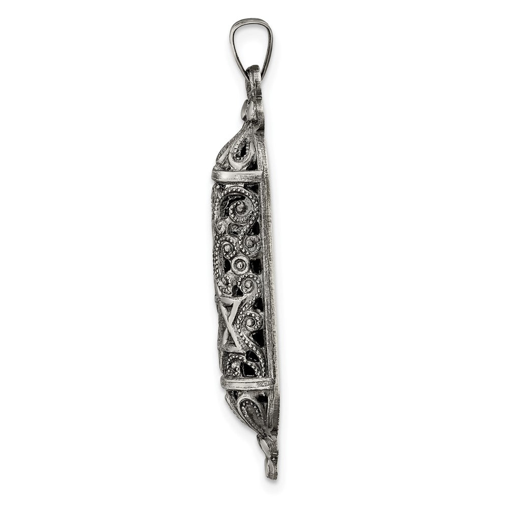 FJC Finejewelers 925 Sterling Silver Solid Antiqued Mezuzah Charm 42 x 8 mm