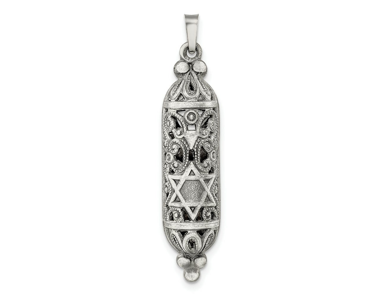 FJC Finejewelers 925 Sterling Silver Solid Antiqued Mezuzah Charm 42 x 8 mm