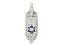 FJC Finejewelers 925 Sterling Silver Polished Solid Mezuzah with Enameled Star of David Charm 43 x 13 mm
