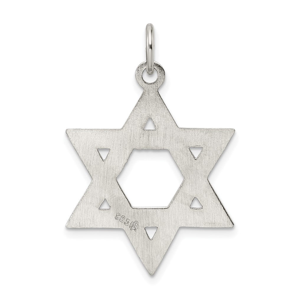 FJC Finejewelers 925 Sterling Silver Polished Textured Solid Star of David Charm 34 x 22 mm