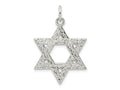 FJC Finejewelers 925 Sterling Silver Polished Textured Solid Star of David Charm 34 x 22 mm