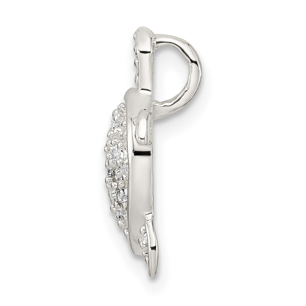 FJC Finejewelers 925 Sterling Silver Polished CZ Turtle Chain Slide 16 x 14 mm