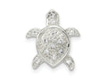 FJC Finejewelers 925 Sterling Silver Polished CZ Turtle Chain Slide 16 x 14 mm