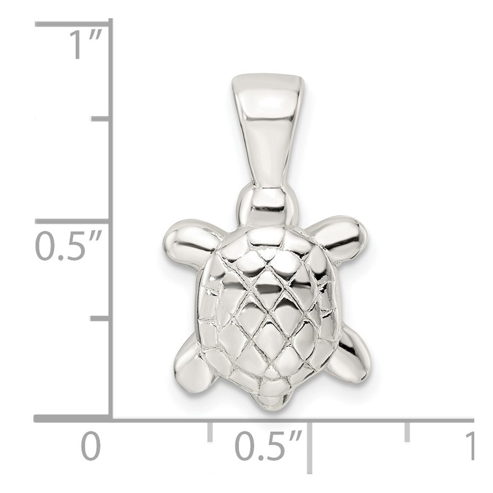 FJC Finejewelers 925 Sterling Silver Polished and Textured Turtle Charm 21 x 13 mm