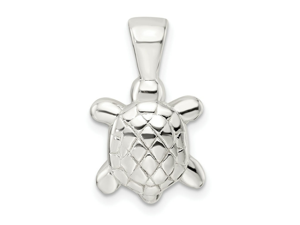 FJC Finejewelers 925 Sterling Silver Polished and Textured Turtle Charm 21 x 13 mm