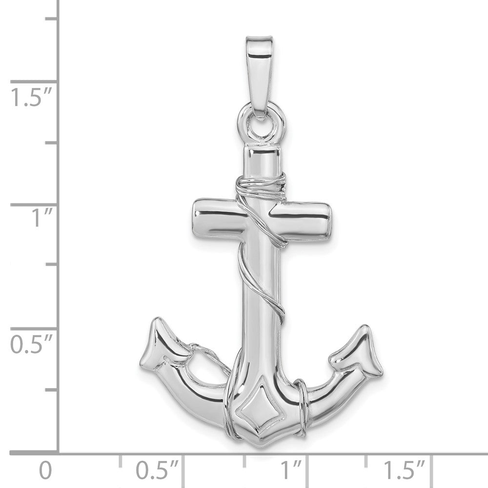 FJC Finejewelers 925 Sterling Silver Polished 3D Anchor Charm 42 x 24 mm