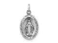 FJC Finejewelers 925 Sterling Silver Rhodium Plated Miraculous Solid Medal 20 x 10 mm