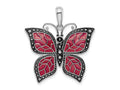 FJC Finejewelers 925 Sterling Silver Polished Enameled Purple Butterfly Charm 27 mm