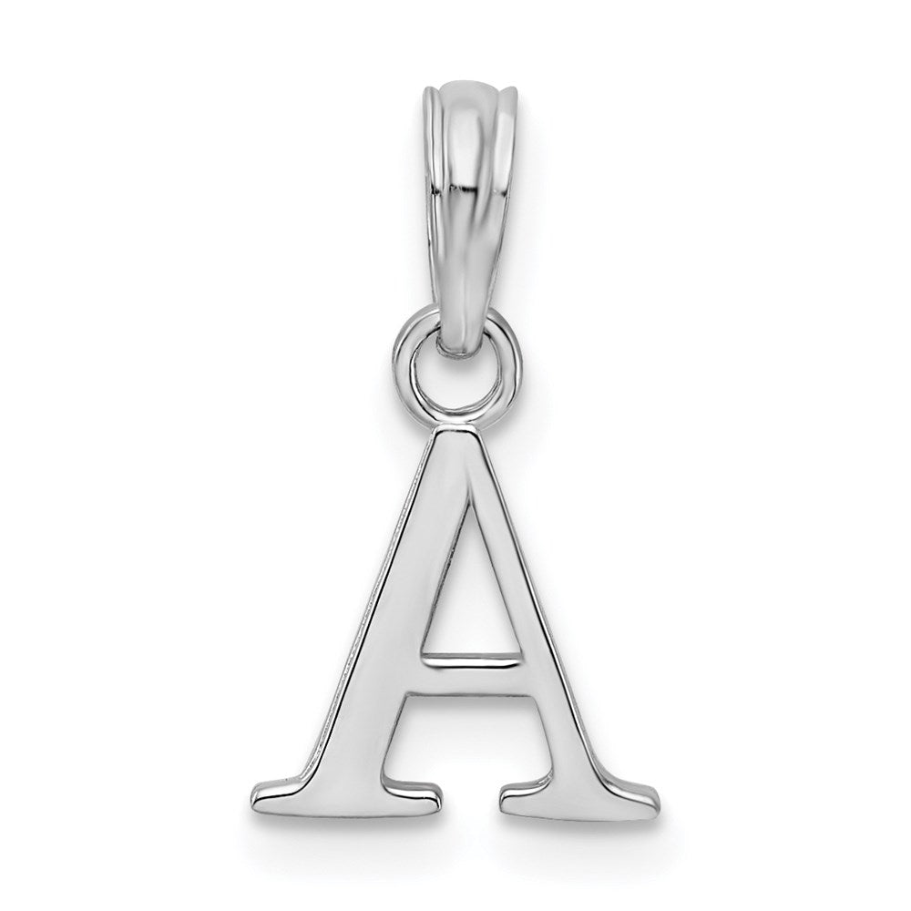FJC Finejewelers 925 Sterling Silver Rhodium Plated Polished Block Initial -A- Charm