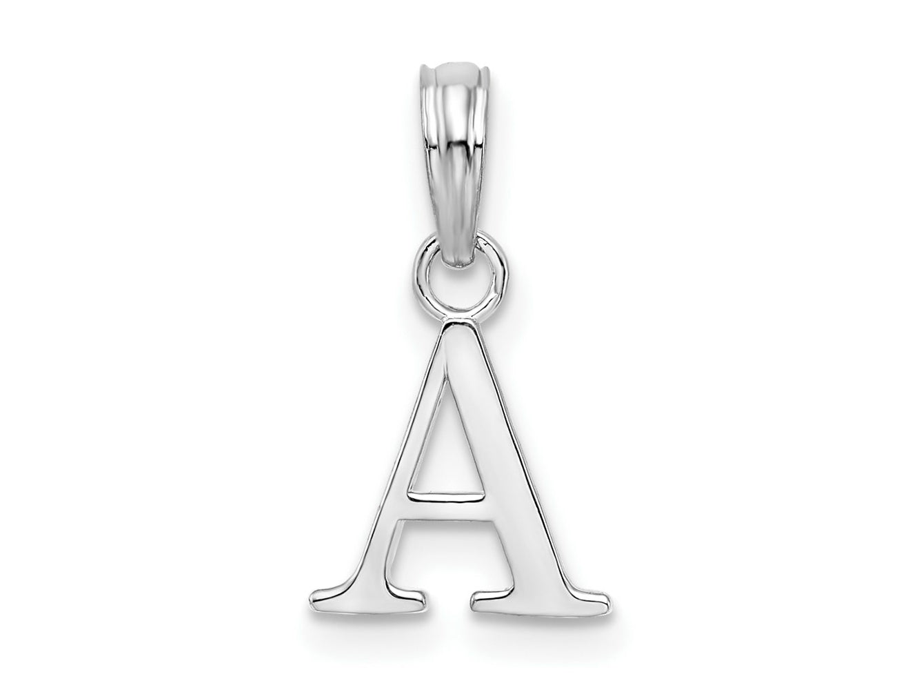FJC Finejewelers 925 Sterling Silver Rhodium Plated Polished Block Initial -A- Charm