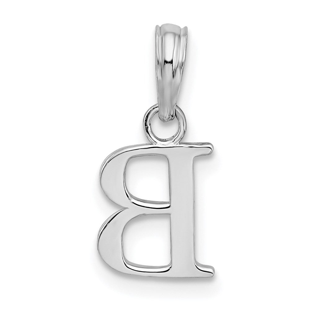 FJC Finejewelers 925 Sterling Silver Rhodium Plated Polished Block Initial -B- Charm