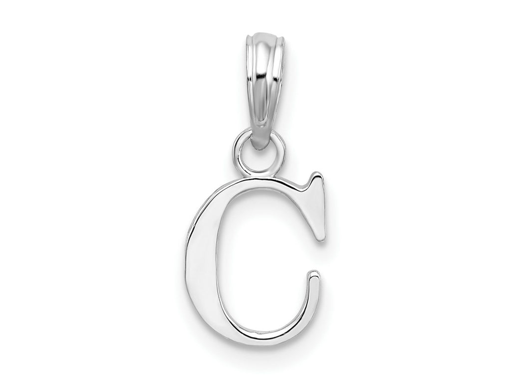 FJC Finejewelers 925 Sterling Silver Rhodium Plated Polished Block Initial -C- Charm