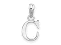 FJC Finejewelers 925 Sterling Silver Rhodium Plated Polished Block Initial -C- Charm
