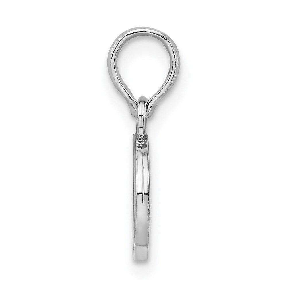 FJC Finejewelers 925 Sterling Silver Rhodium Plated Polished Block Initial -D- Charm