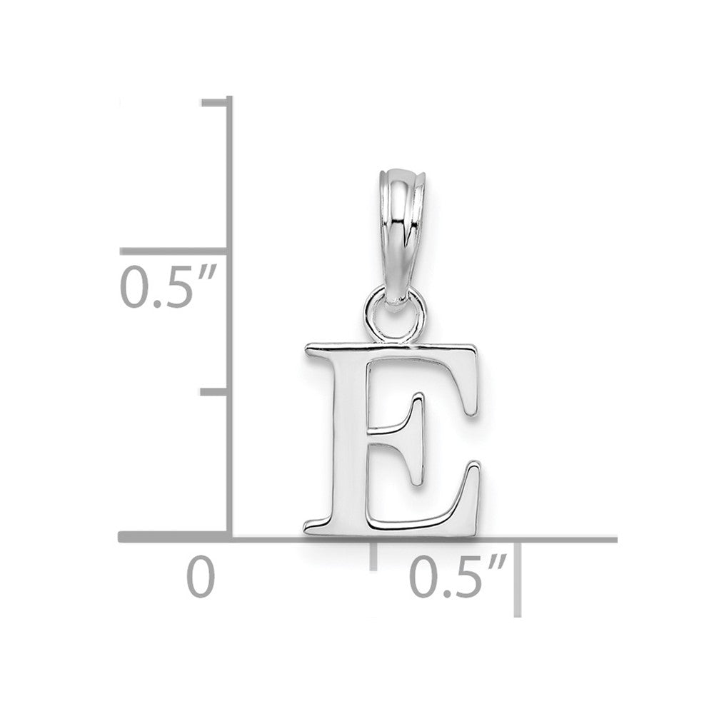FJC Finejewelers 925 Sterling Silver Rhodium Plated Polished Block Initial -E- Charm
