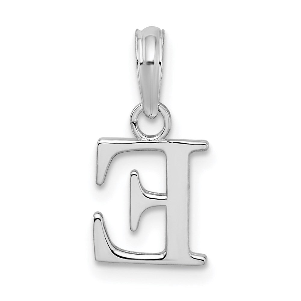 FJC Finejewelers 925 Sterling Silver Rhodium Plated Polished Block Initial -E- Charm