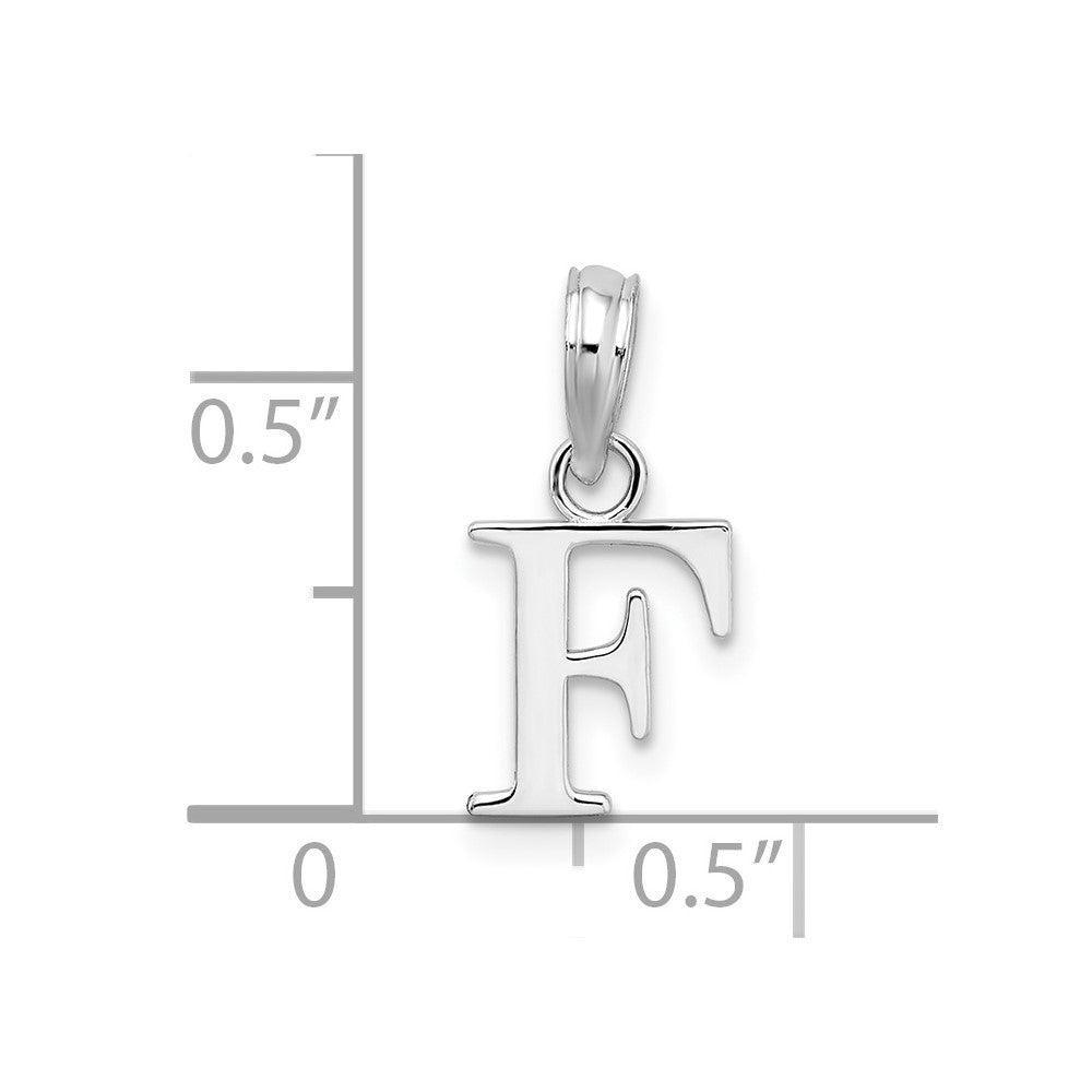 FJC Finejewelers 925 Sterling Silver Rhodium Plated Polished Block Initial -F- Charm