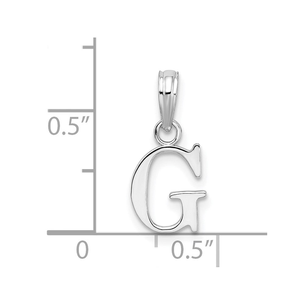 FJC Finejewelers 925 Sterling Silver Rhodium Plated Polished Block Initial -G- Charm