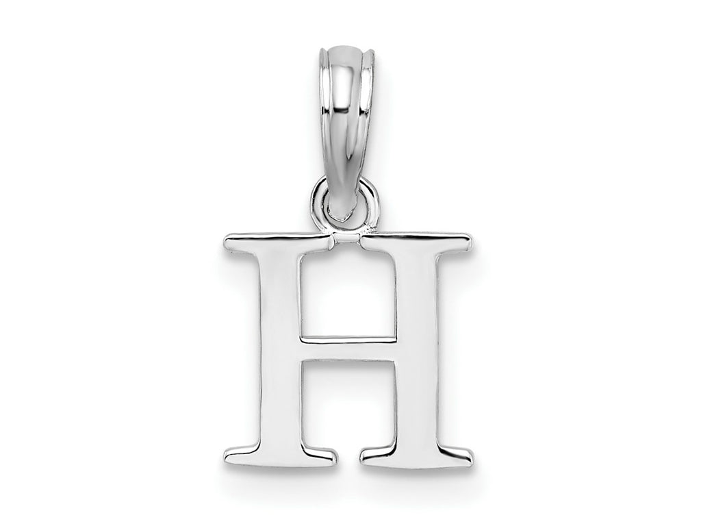 FJC Finejewelers 925 Sterling Silver Rhodium Plated Polished Block Initial -H- Charm