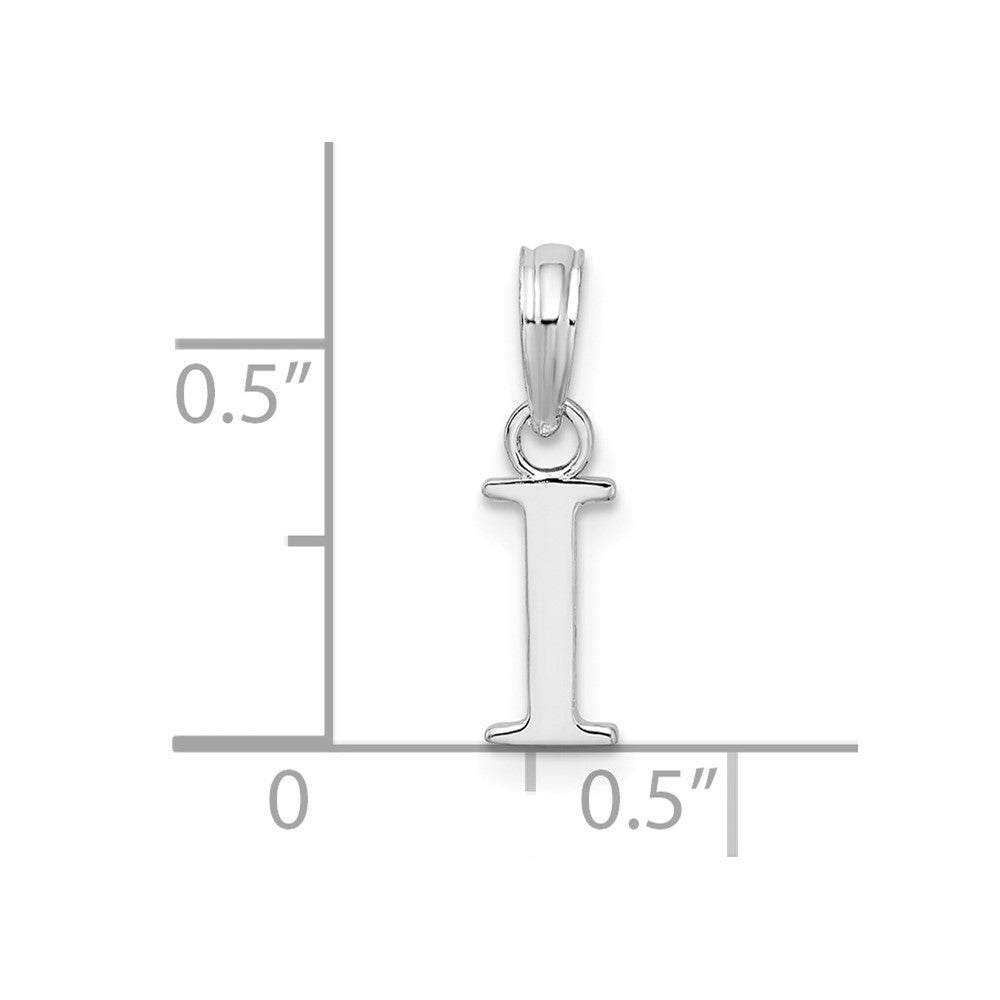 FJC Finejewelers 925 Sterling Silver Rhodium Plated Polished Block Initial -I- Charm