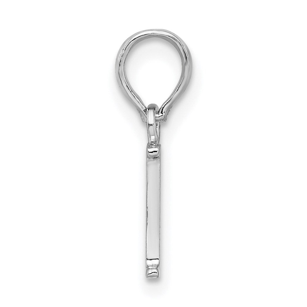 FJC Finejewelers 925 Sterling Silver Rhodium Plated Polished Block Initial -I- Charm