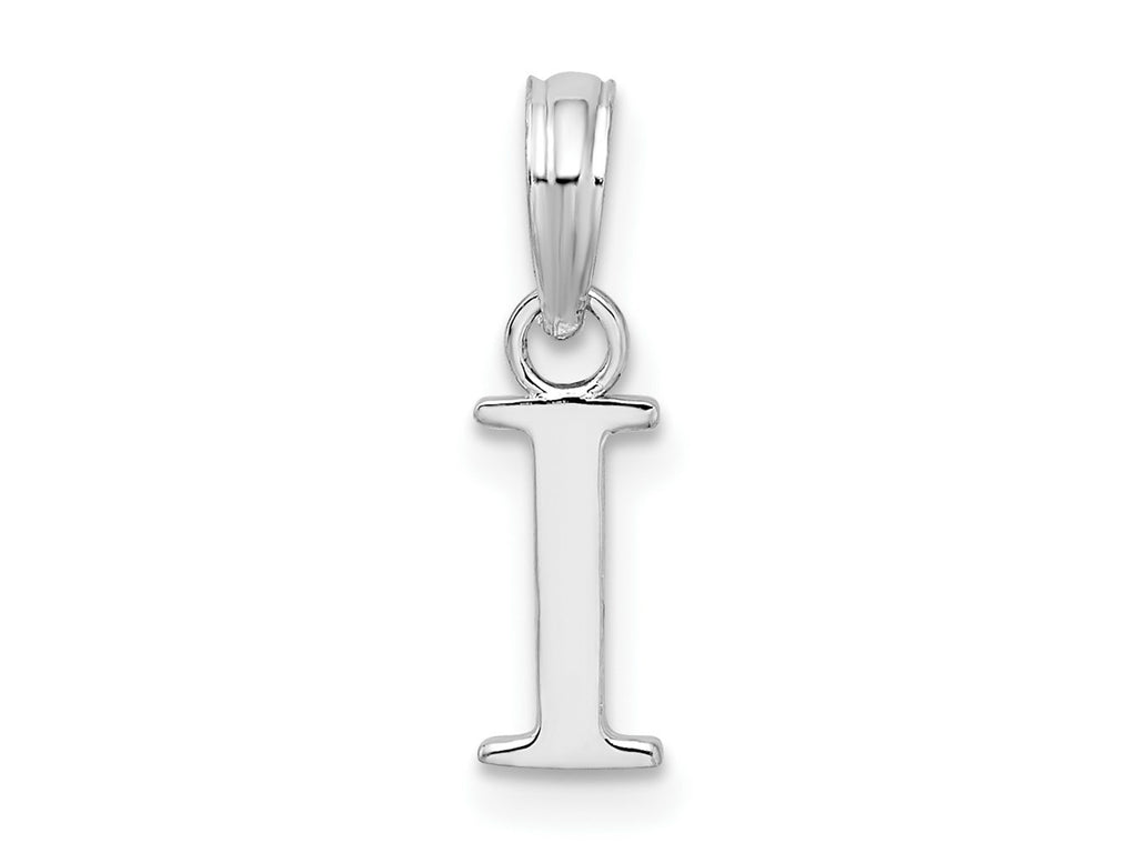 FJC Finejewelers 925 Sterling Silver Rhodium Plated Polished Block Initial -I- Charm