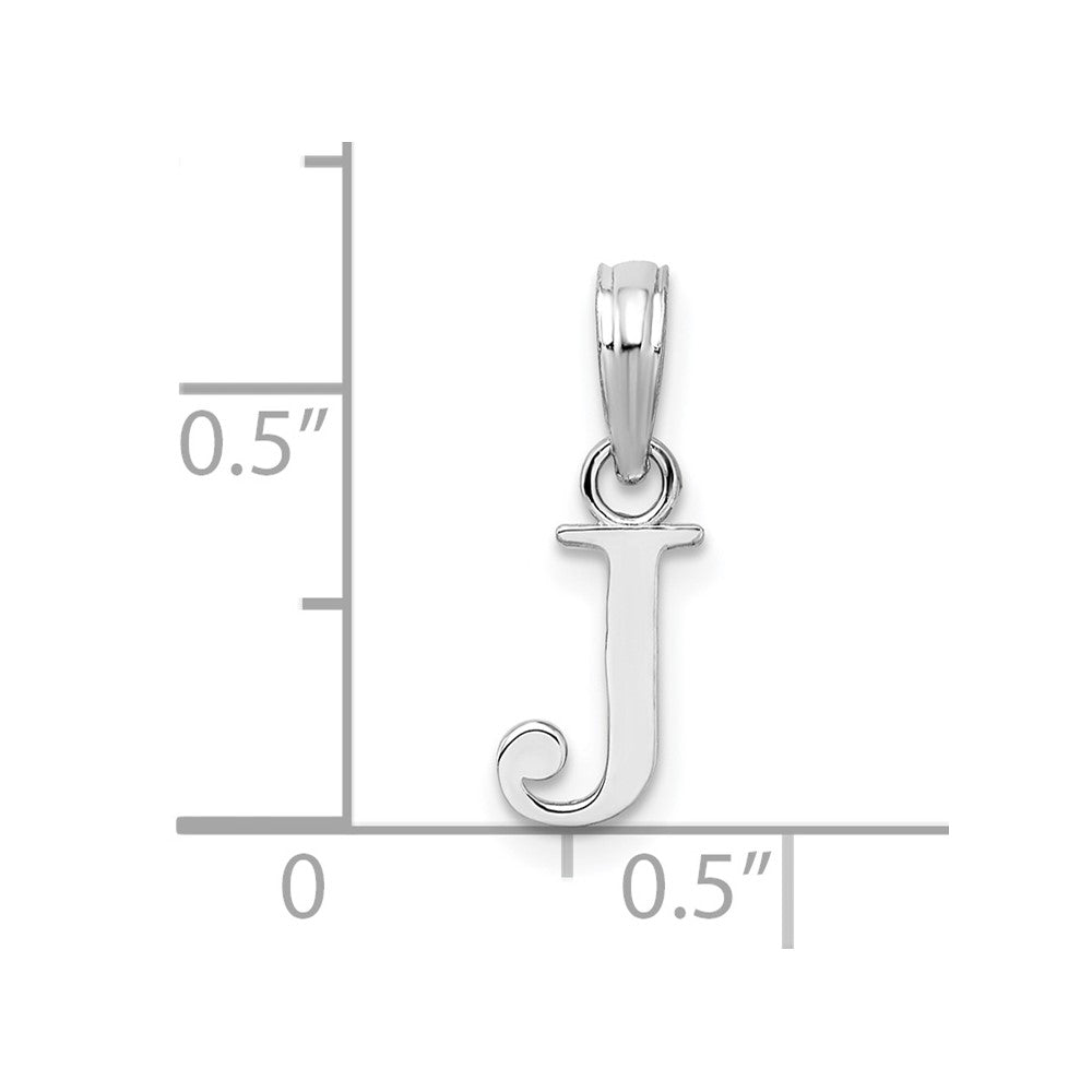 FJC Finejewelers 925 Sterling Silver Rhodium Plated Polished Block Initial -J- Charm