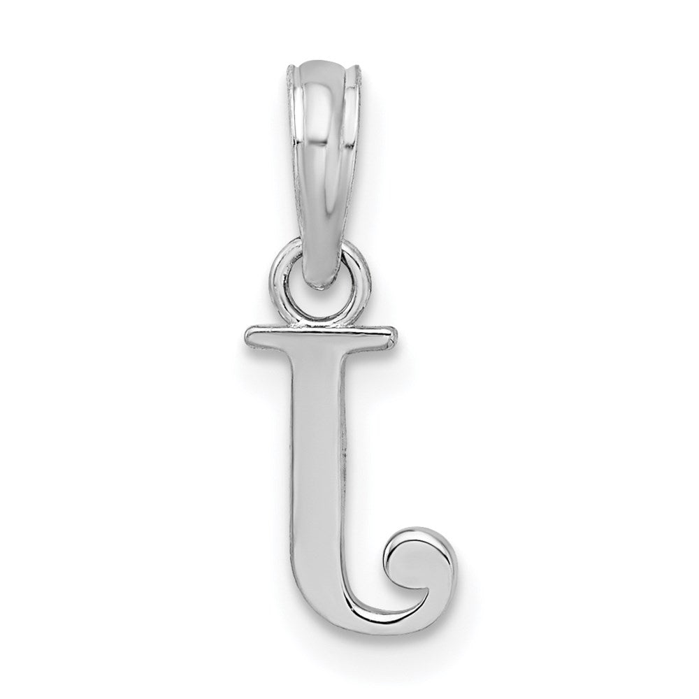FJC Finejewelers 925 Sterling Silver Rhodium Plated Polished Block Initial -J- Charm
