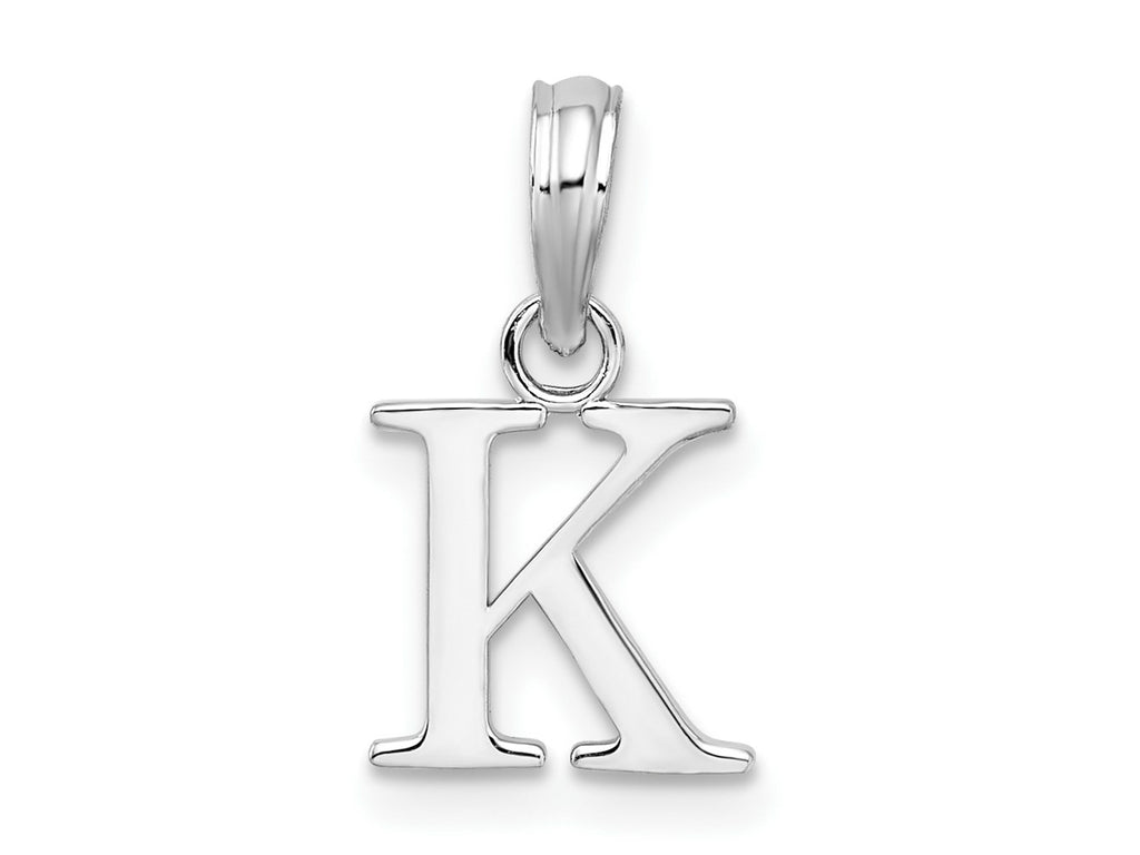 FJC Finejewelers 925 Sterling Silver Rhodium Plated Polished Block Initial -K- Charm