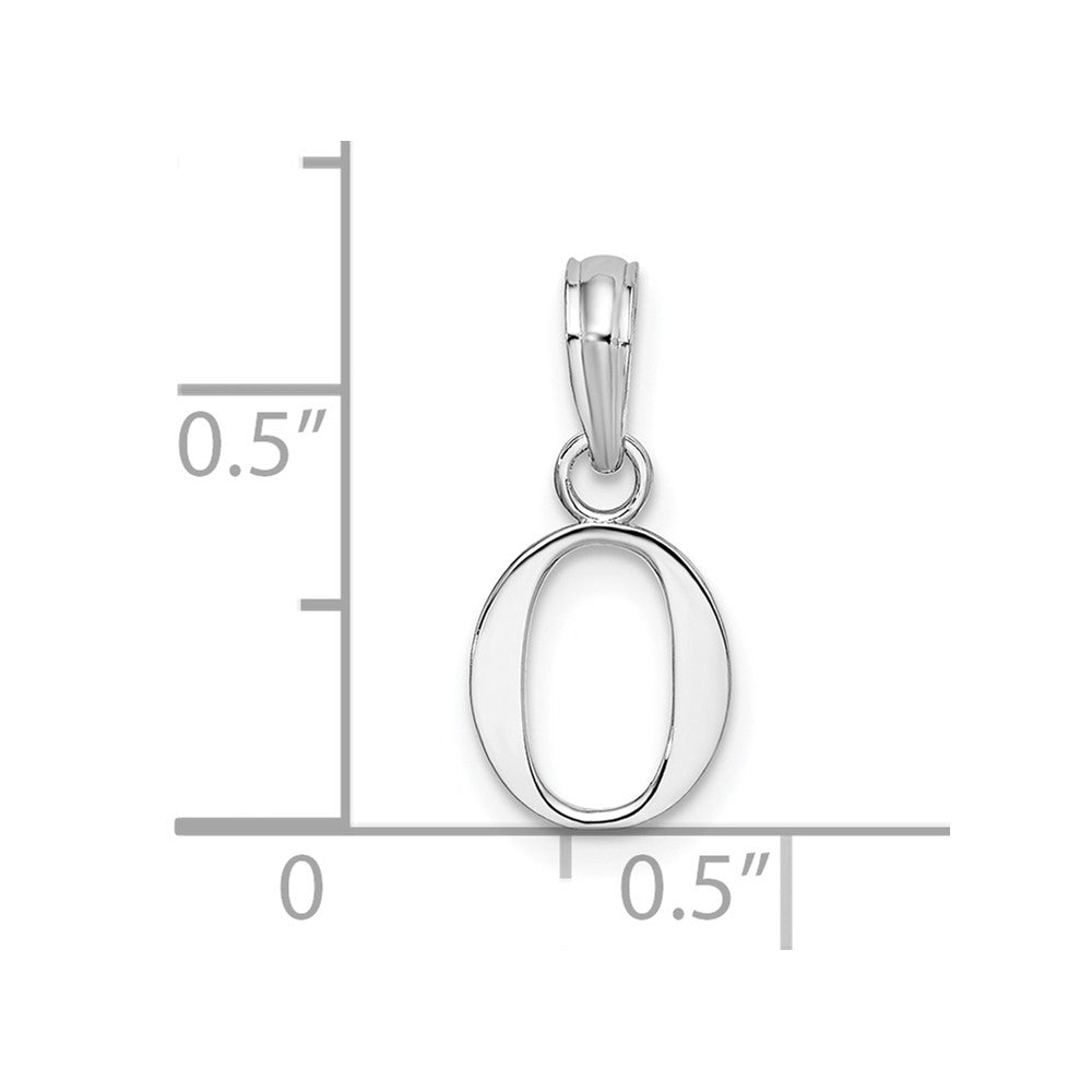 FJC Finejewelers 925 Sterling Silver Rhodium Plated Polished Block Initial -O- Charm