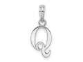 FJC Finejewelers 925 Sterling Silver Rhodium Plated Polished Block Initial -Q- Charm