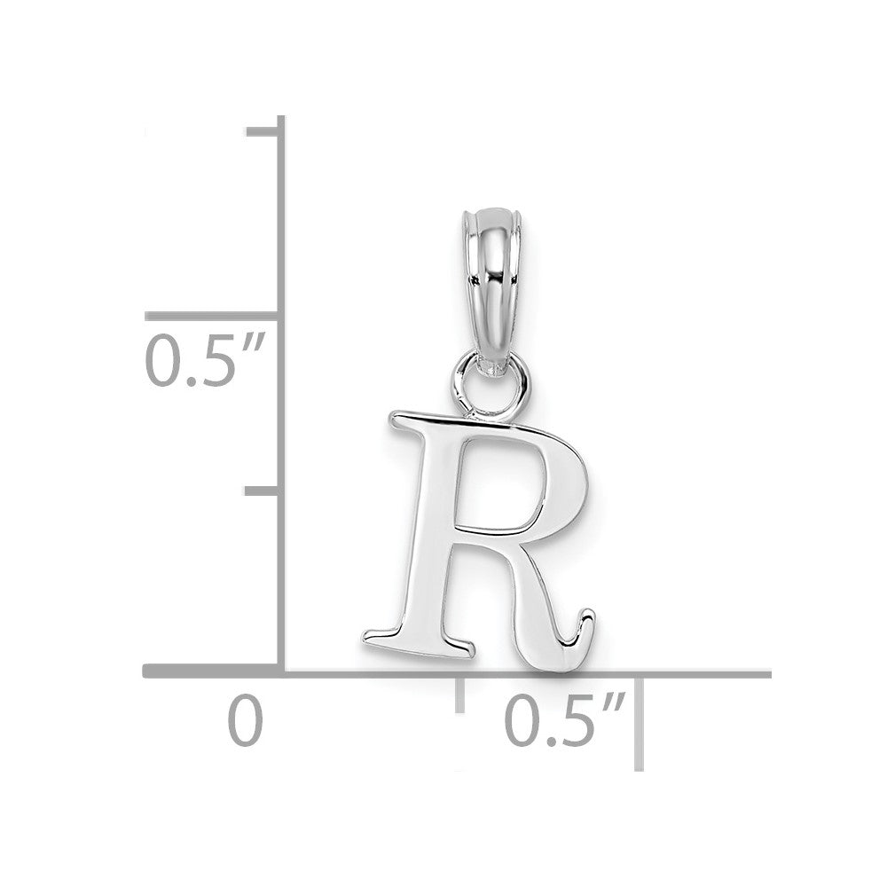 FJC Finejewelers 925 Sterling Silver Rhodium Plated Polished Block Initial -R- Charm