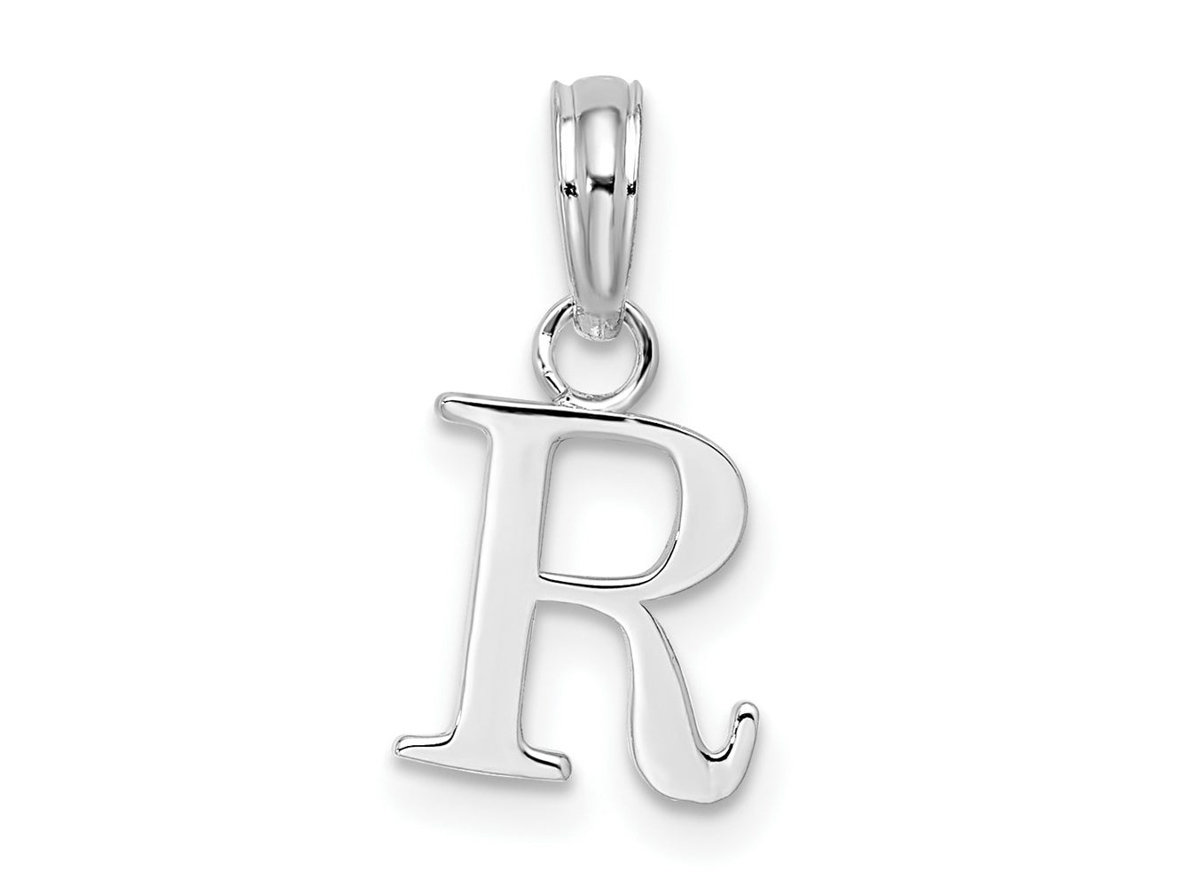 FJC Finejewelers 925 Sterling Silver Rhodium Plated Polished Block Initial -R- Charm