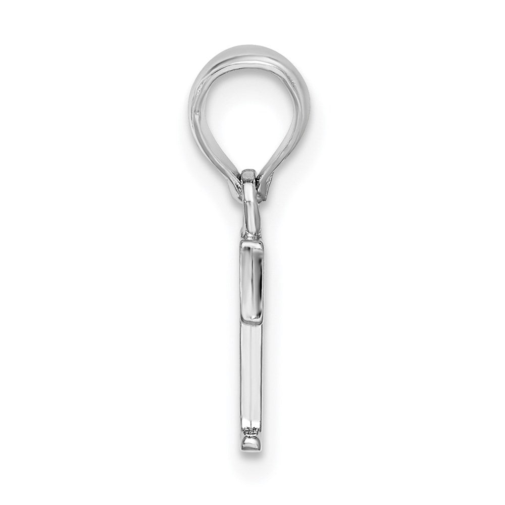 FJC Finejewelers 925 Sterling Silver Rhodium Plated Polished Block Initial -T- Charm