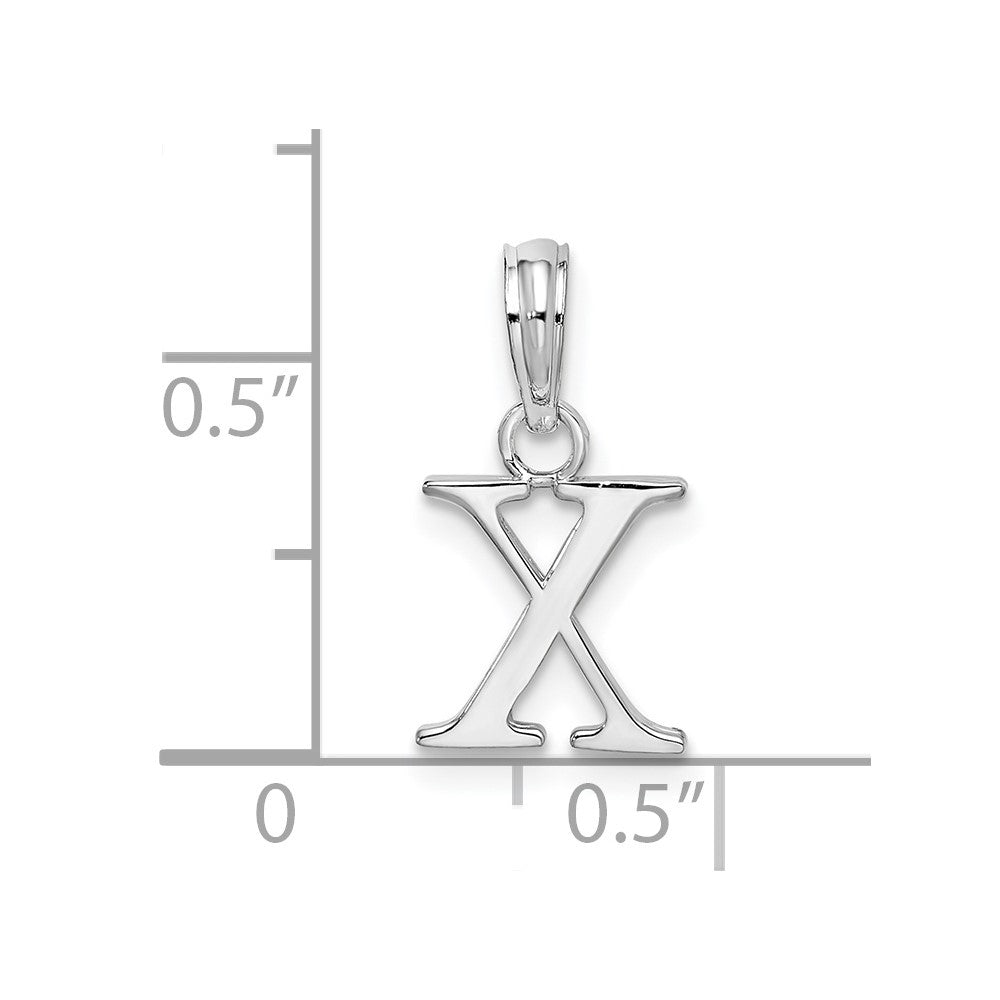 FJC Finejewelers 925 Sterling Silver Rhodium Plated Polished Block Initial -X- Charm