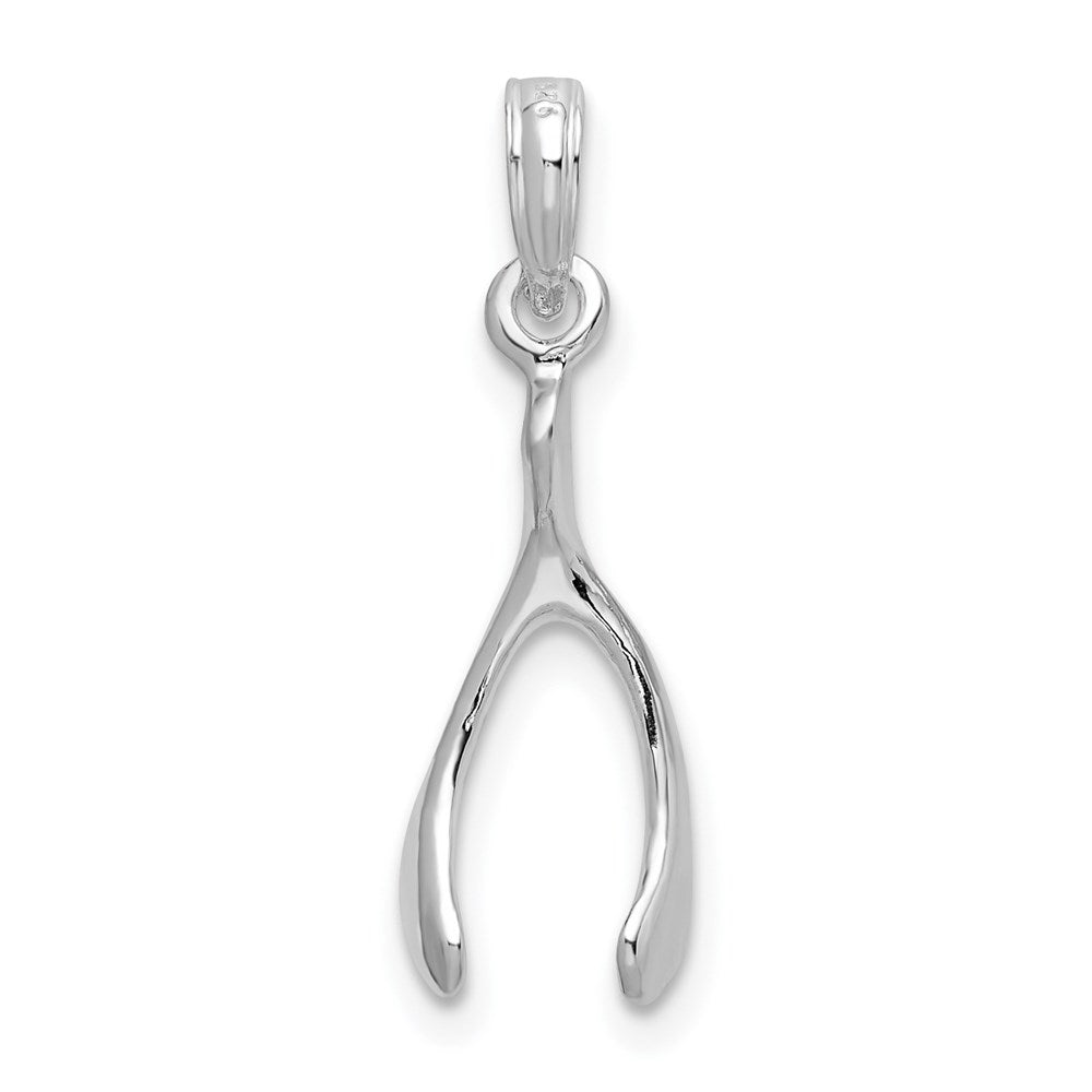 FJC Finejewelers 925 Sterling Silver Rhodium Plated Polished 3D Wishbone Charm 7 mm