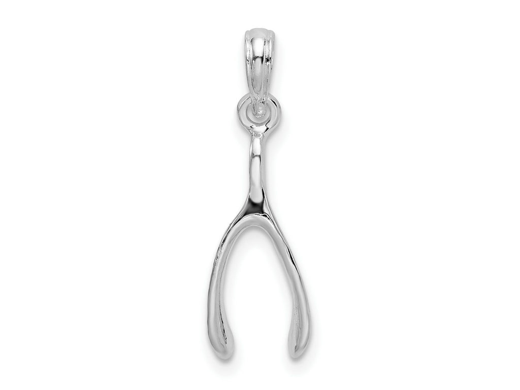 FJC Finejewelers 925 Sterling Silver Rhodium Plated Polished 3D Wishbone Charm 7 mm