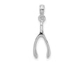FJC Finejewelers 925 Sterling Silver Rhodium Plated Polished 3D Wishbone Charm 7 mm