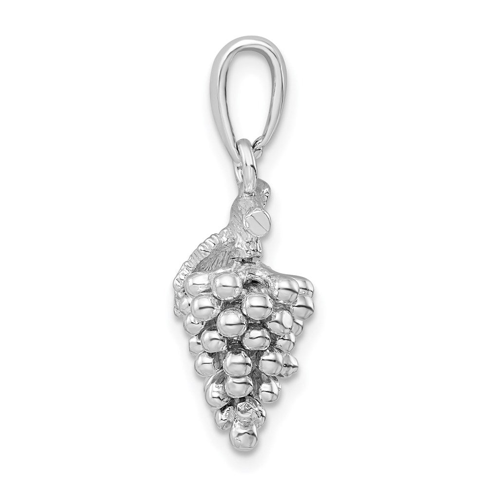 FJC Finejewelers 925 Sterling Silver Rhodium Plated Polished 3D Grapes Charm 24 x 9 mm