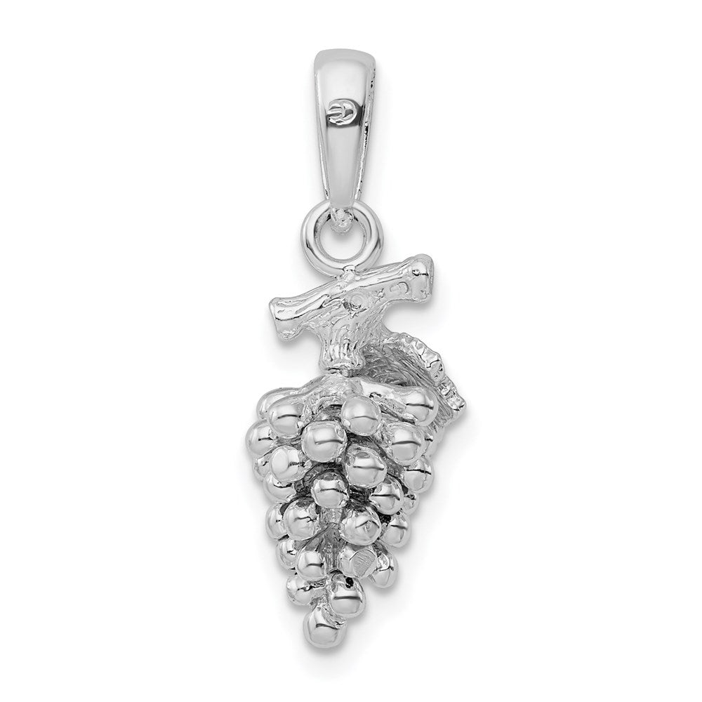 FJC Finejewelers 925 Sterling Silver Rhodium Plated Polished 3D Grapes Charm 24 x 9 mm