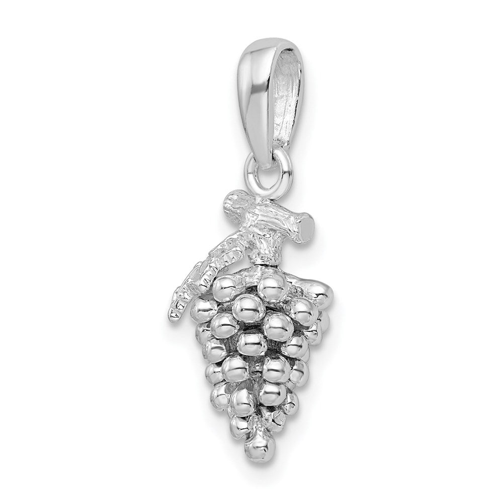 FJC Finejewelers 925 Sterling Silver Rhodium Plated Polished 3D Grapes Charm 24 x 9 mm