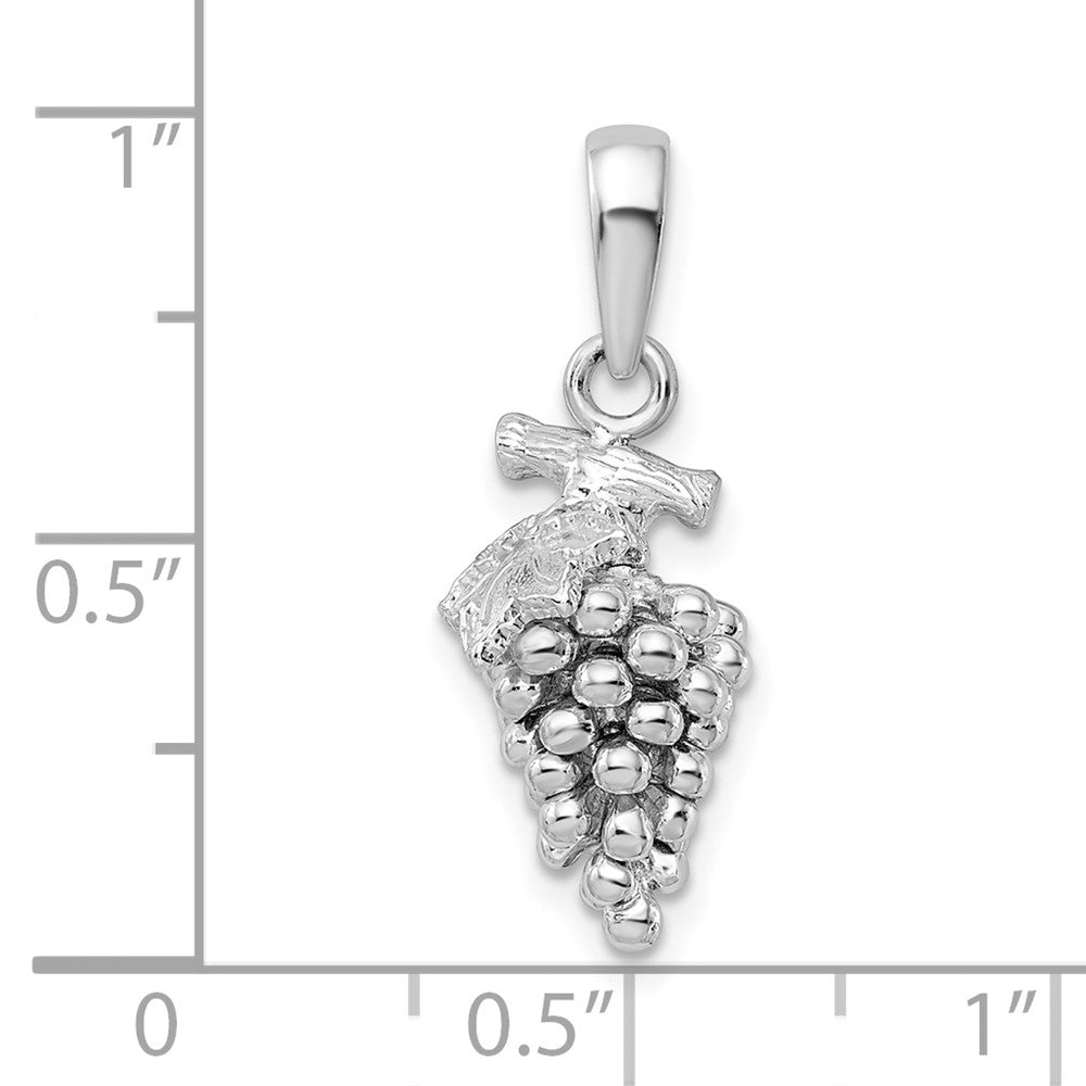 FJC Finejewelers 925 Sterling Silver Rhodium Plated Polished 3D Grapes Charm 24 x 9 mm