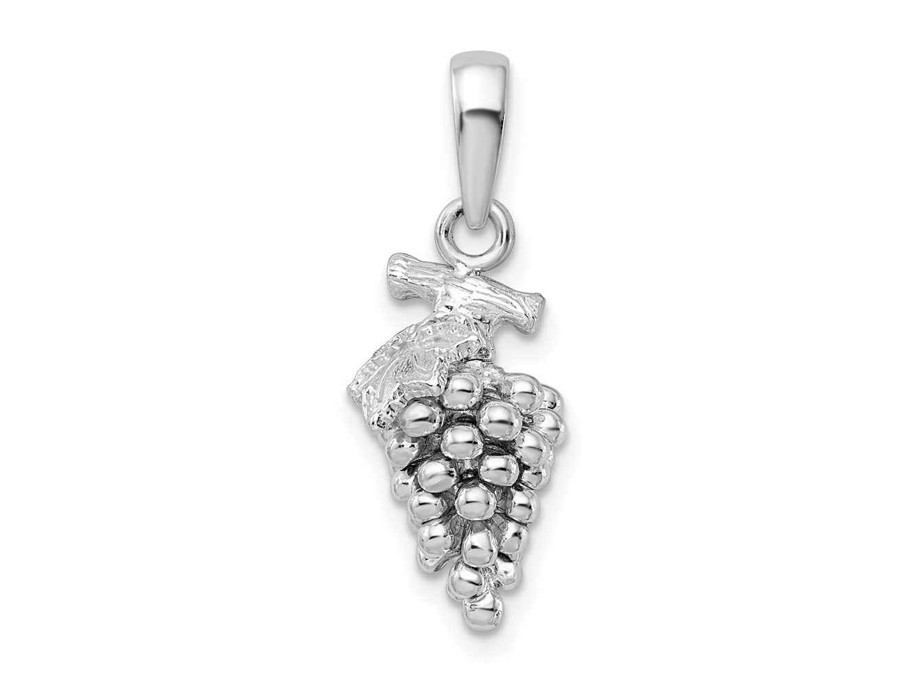 FJC Finejewelers 925 Sterling Silver Rhodium Plated Polished 3D Grapes Charm 24 x 9 mm