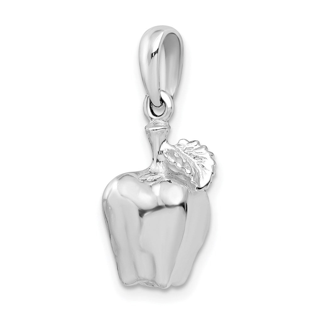 FJC Finejewelers 925 Sterling Silver Rhodium Plated Polished 3D Apple Charm 24 x 10 mm