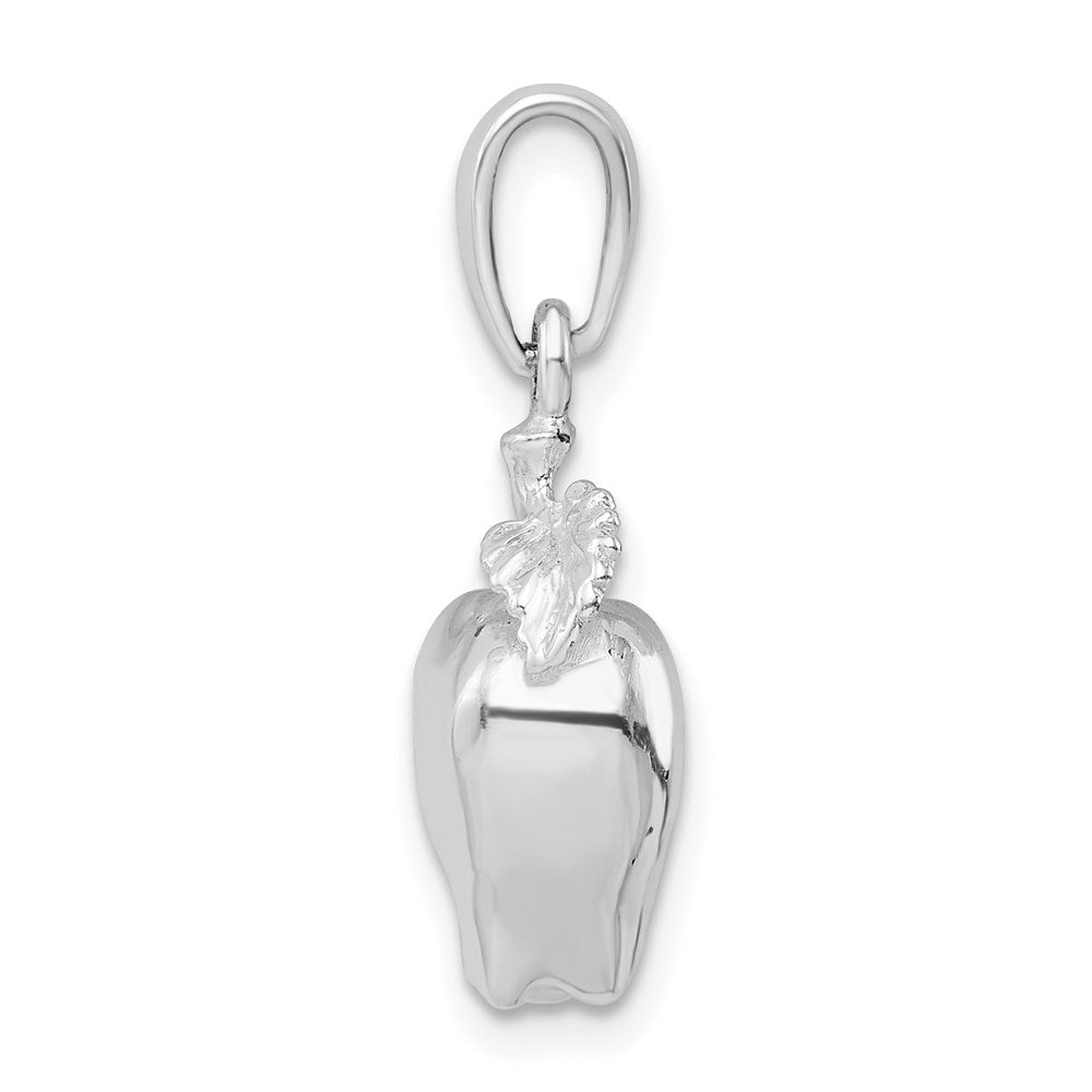 FJC Finejewelers 925 Sterling Silver Rhodium Plated Polished 3D Apple Charm 24 x 10 mm