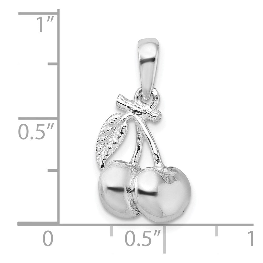 FJC Finejewelers 925 Sterling Silver Rhodium Plated Polished 3D Cherries Charm 22 x 11 mm