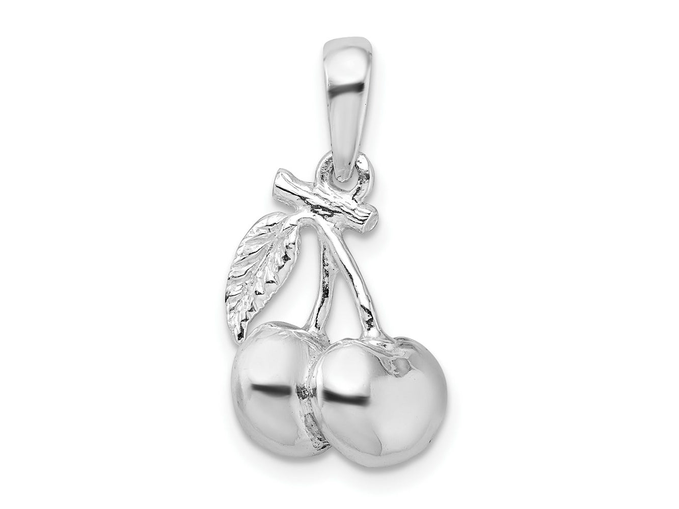 FJC Finejewelers 925 Sterling Silver Rhodium Plated Polished 3D Cherries Charm 22 x 11 mm