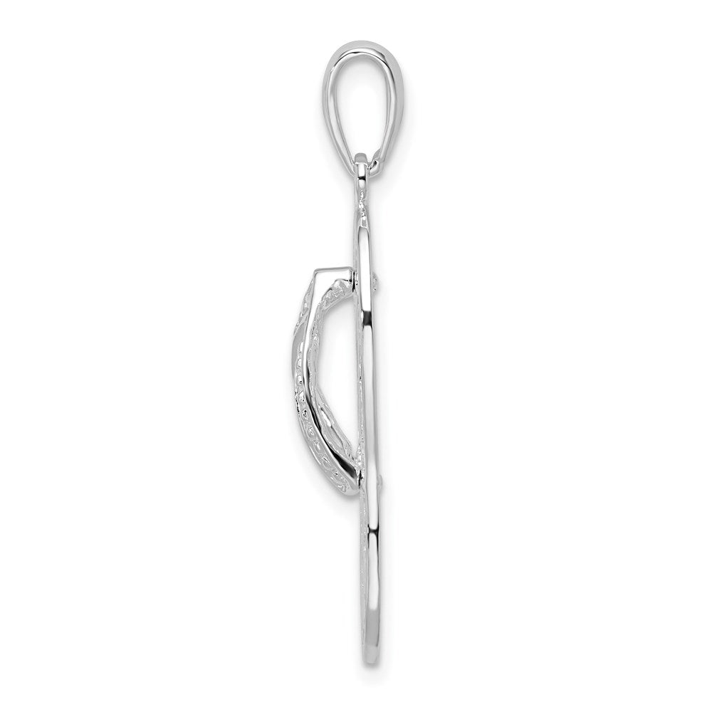 FJC Finejewelers 925 Sterling Silver Rhodium Plated 3D Cut-out Dolphin Flip-flop Charm 33 x 10 mm