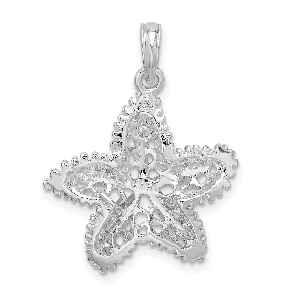 FJC Finejewelers 925 Sterling Silver Rhodium Plated Polished Cut-out Filigree Starfish Charm 27 x 20 mm
