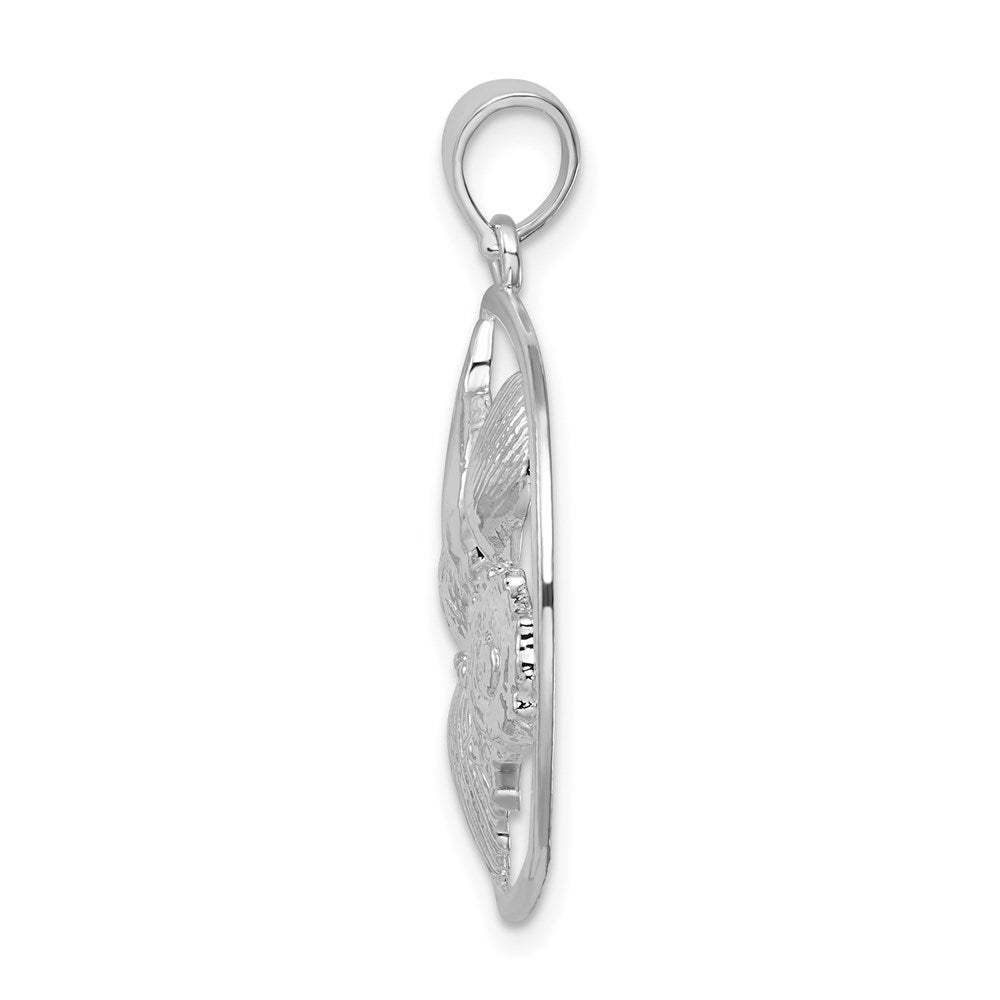FJC Finejewelers 925 Sterling Silver Polished Shells Round Charm 32 x 24 mm